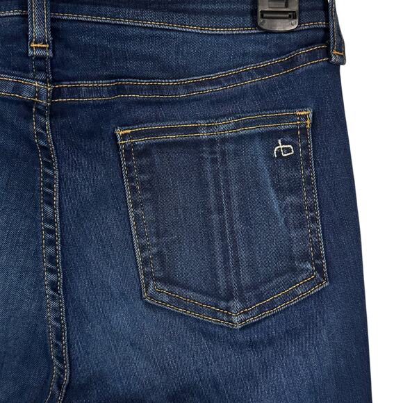 Rag & Bone SZ 27 High-Rise Skinny Jeans Zip-Fly Stretch Pocket Whiskered Bedford - Picture 7 of 11